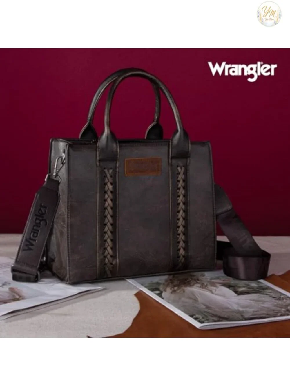 Faux Leather Tote Bag Satchel Handbag Crossbody Purse Top Handle Whipstitch